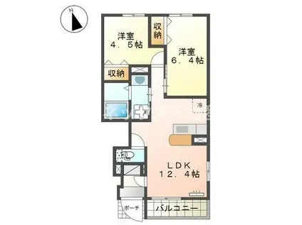 ARK II(2LDK/1階)の間取り写真