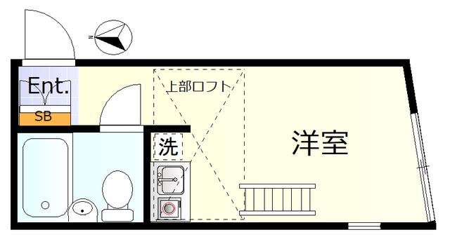 ペアパレス方南町(ワンルーム/1階)の間取り写真