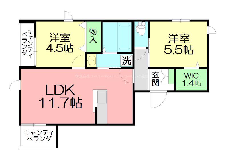 アルモ湘南II(2LDK/2階)の間取り写真