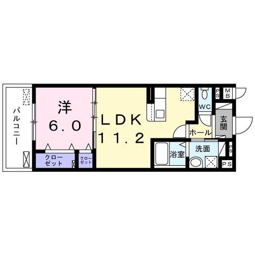 サンリットAS(1LDK/3階)の間取り写真