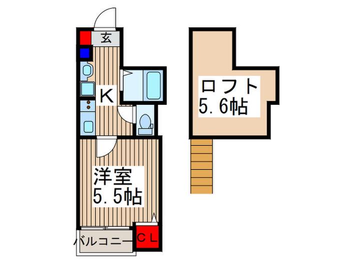 エクセラン大宮(1K/3階)の間取り写真