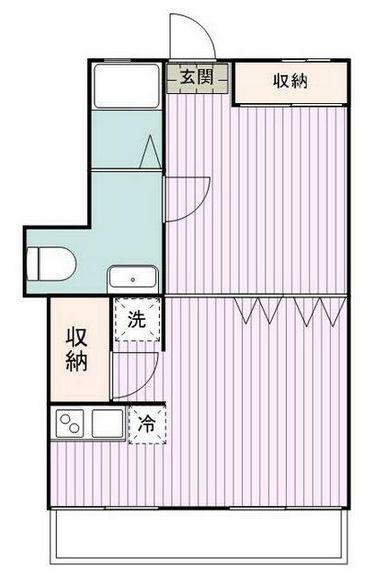 目黒グリーンコーポ(1LDK/2階)の間取り写真