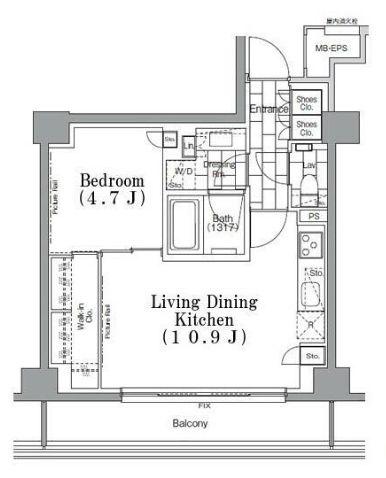 ONE ROOF FLAT TSUKISHIMA(1LDK/8階)の間取り写真