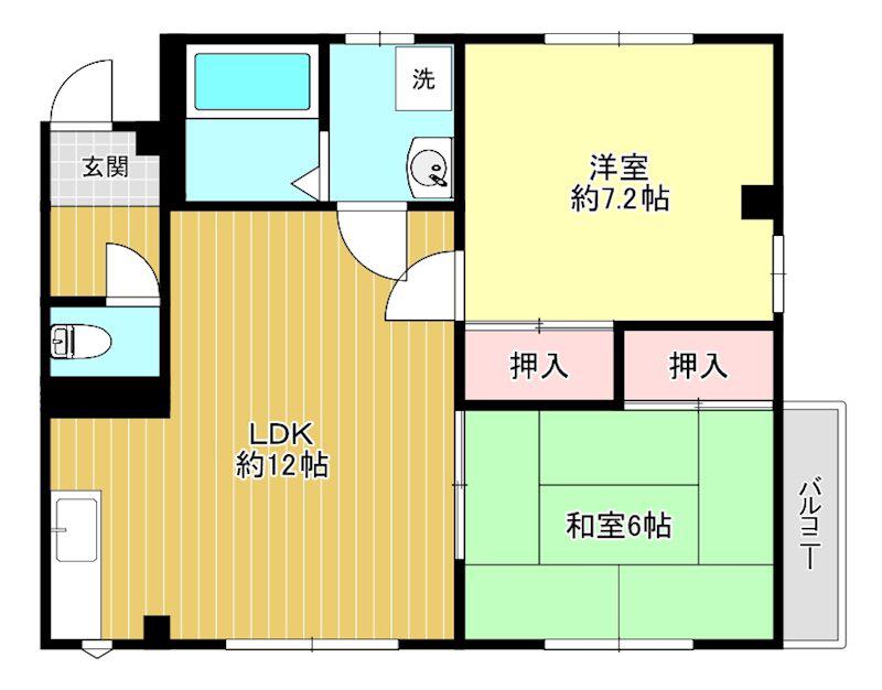 ドリームマンション5(2LDK/2階)の間取り写真