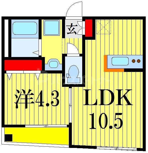 プロライズコート(1LDK/2階)の間取り写真