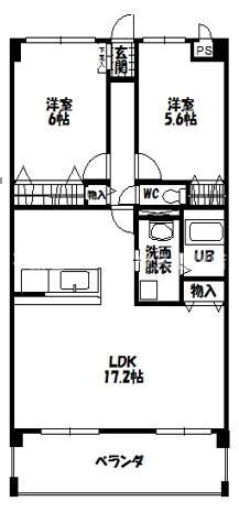 フォレステージ豊川(2LDK/5階)の間取り写真