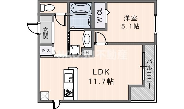 カーサ ベルシー(1LDK/1階)の間取り写真