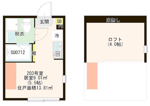 ハーモニーテラス関町II(ワンルーム/2階)の間取り写真