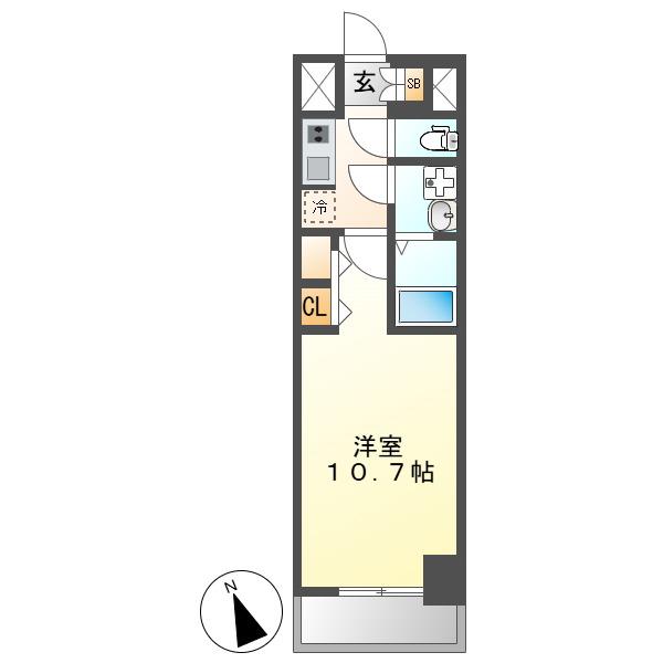 CRESTTAPP金山(1K/6階)の間取り写真