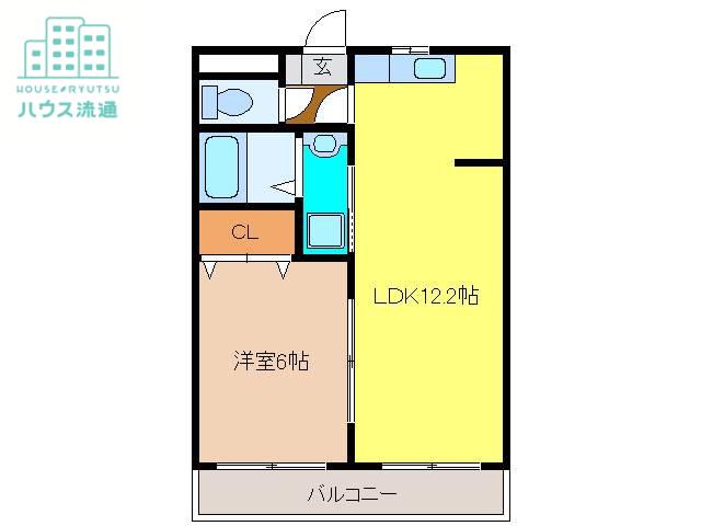 エポック弥生が丘II(1LDK/1階)の間取り写真