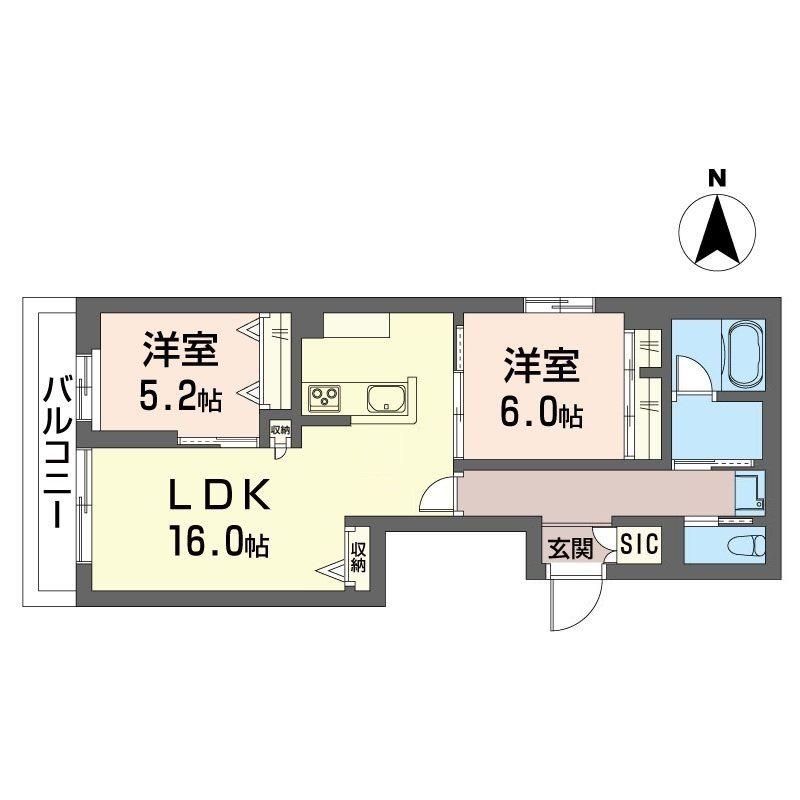 アルストラーレ(2LDK/3階)の間取り写真
