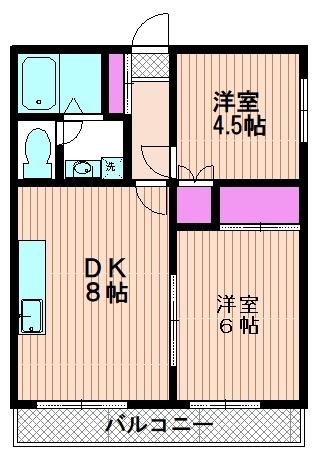 第2カシワコーポ(2DK/2階)の間取り写真