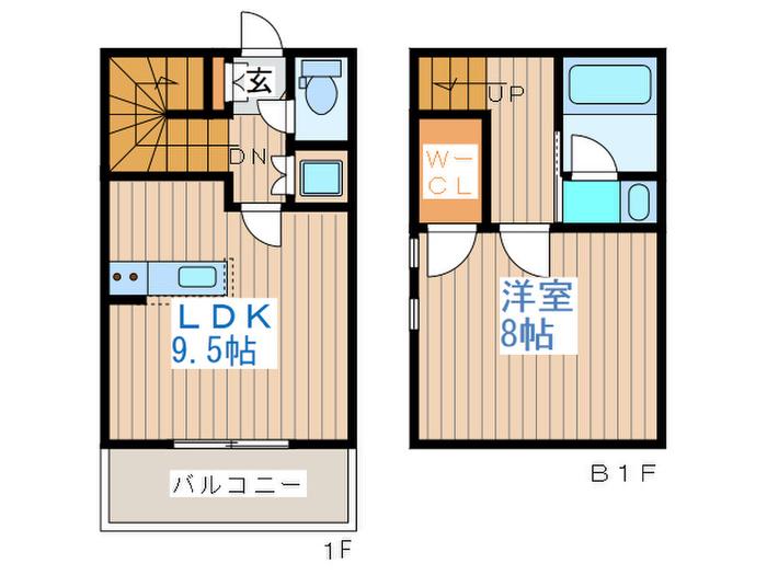 COSTA(1LDK/B1階)の間取り写真