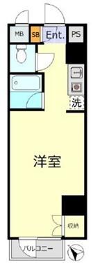セザール第3鶴見(ワンルーム/2階)の間取り写真