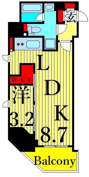 コンフォリア日暮里(1LDK/3階)の間取り写真