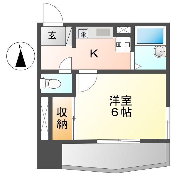 ATともえ(1K/3階)の間取り写真