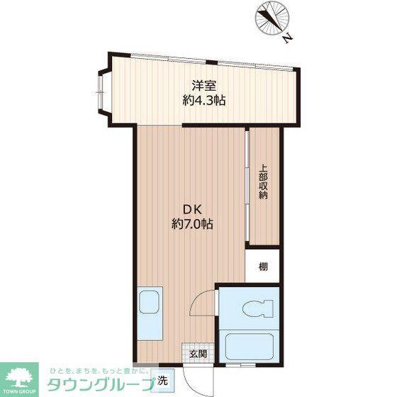 カリス毛呂山(1DK/2階)の間取り写真