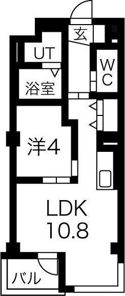 アニヴァーサリー27(1LDK/1階)の間取り写真
