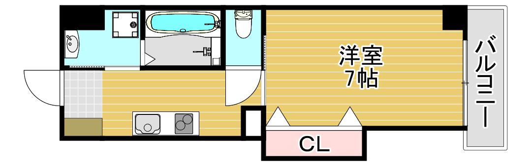 みおつくし鷺洲(1K/8階)の間取り写真