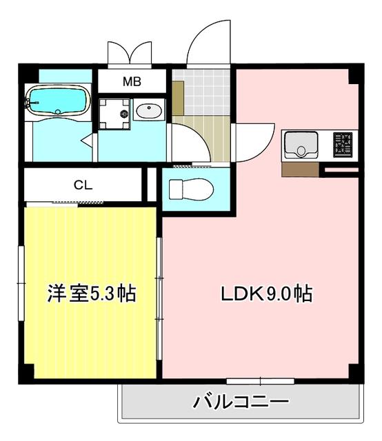 スカラ豊津(1LDK/1階)の間取り写真
