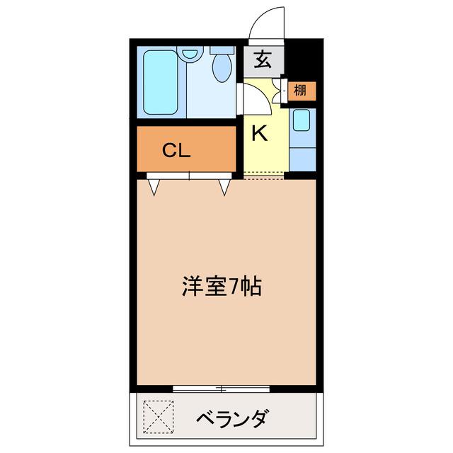 LESPOIR -レスポワール-(1K/3階)の間取り写真