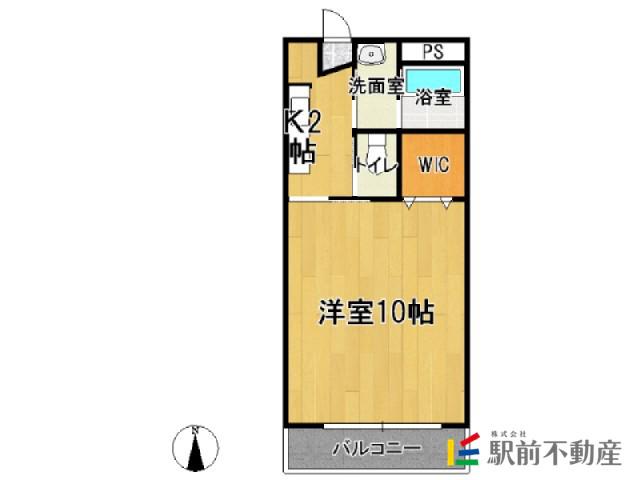 ラウトSENTOSA輝(1K/2階)の間取り写真