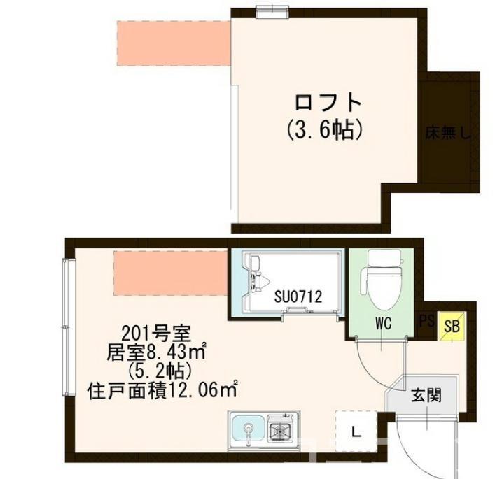 ETOCO赤羽(ワンルーム/2階)の間取り写真