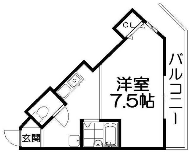 ブロッサムサンキョー(1K/3階)の間取り写真