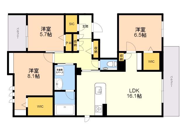 PREMIAS K 室見(3LDK/2階)の間取り写真