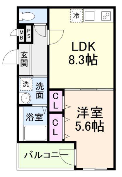 メゾン サンテヴェルデ(1LDK/3階)の間取り写真