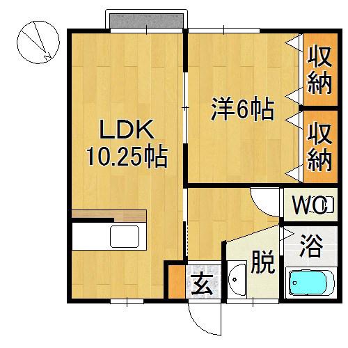 シティメゾンK&K(1LDK/2階)の間取り写真