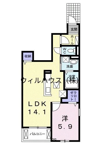 モンターナ Ⅲ番館(1LDK/1階)の間取り写真