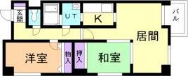 ビビールエスパシオ(2LDK/4階)の間取り写真