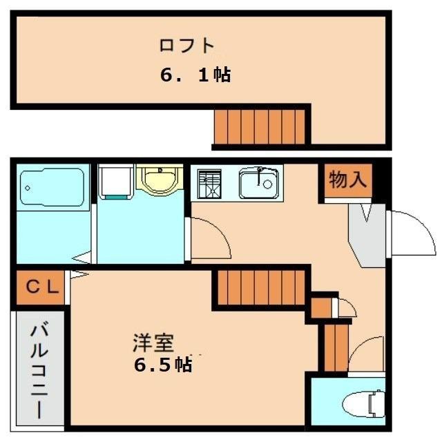 グランコート名島(1K/1階)の間取り写真