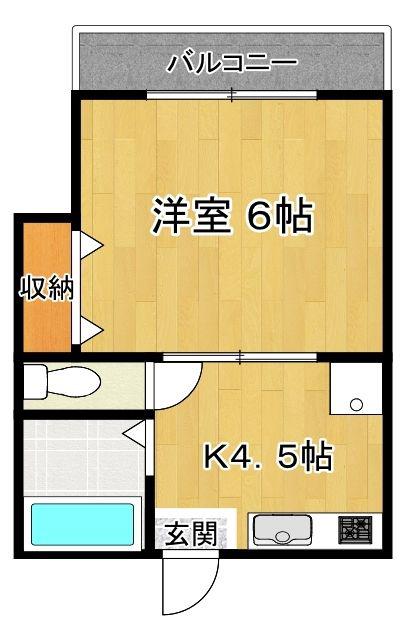 向原第2篠コーポ(1K/2階)の間取り写真
