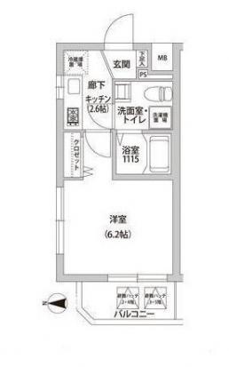 グランデュオ北沢(1K/3階)の間取り写真