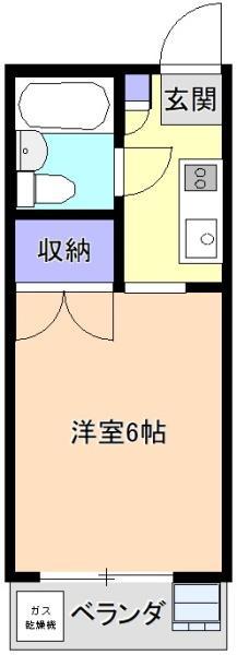 セントラルくすのき台(1K/2階)の間取り写真
