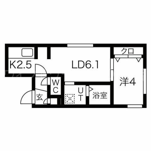 BLOSSOM中島公園(1LDK/4階)の間取り写真