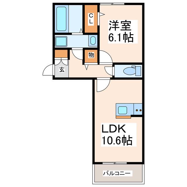 パークヴィラ杉水I(1LDK/1階)の間取り写真
