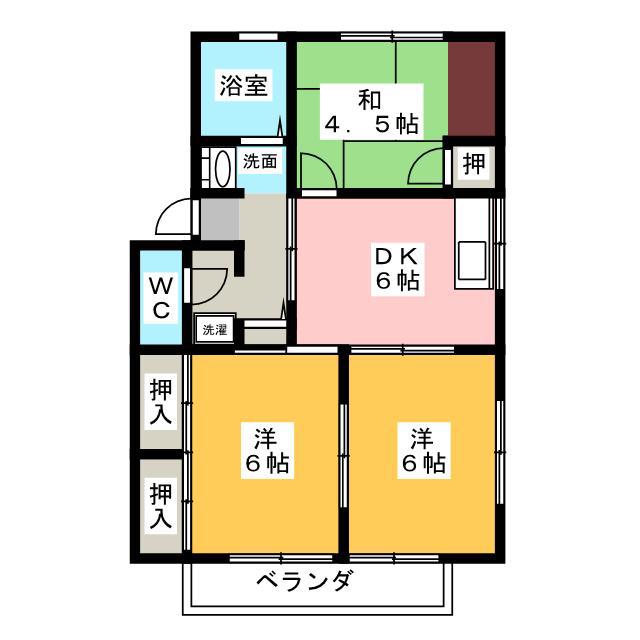 メゾン高尾(3DK/2階)の間取り写真
