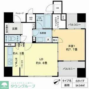 ベレーサ鶴舞公園(1LDK/11階)の間取り写真