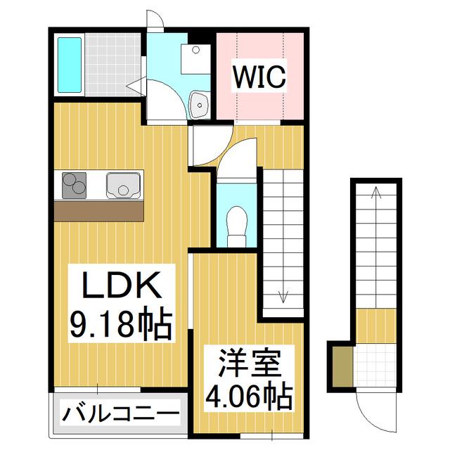 クレセール桔梗(1LDK/2階)の間取り写真
