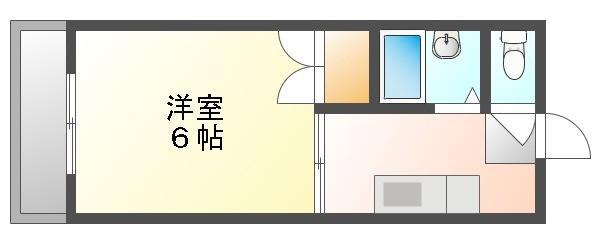 番町マンション(1K/2階)の間取り写真
