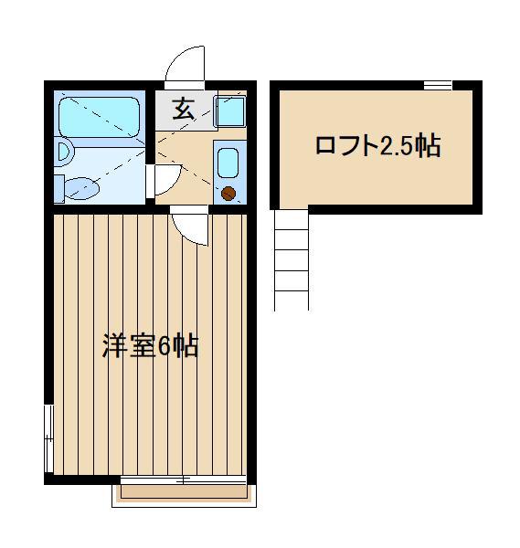 フジコーポ(1K/2階)の間取り写真