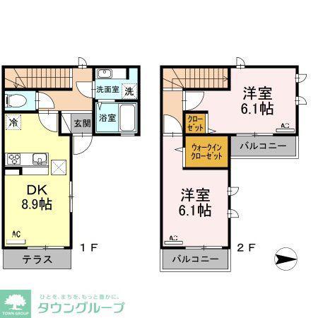 アヴァンセ(2DK/2階)の間取り写真