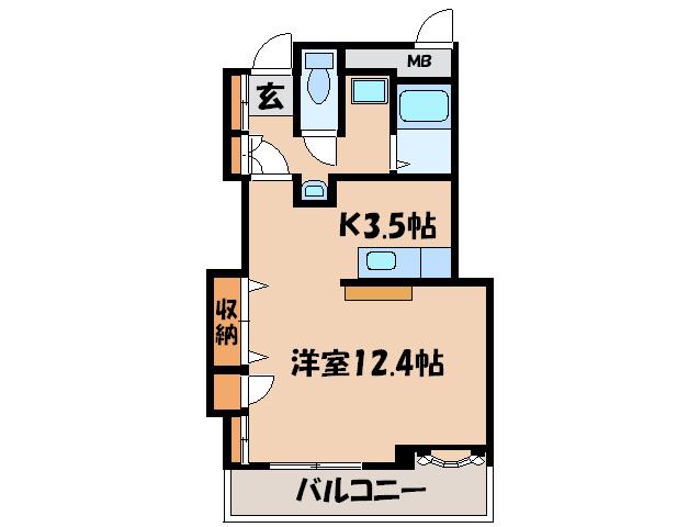 ホワイトクラウドⅣ(1K/2階)の間取り写真