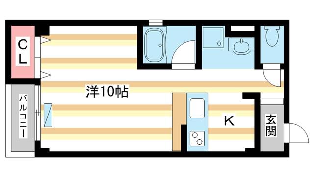 パルジュ・ミサト(ワンルーム/2階)の間取り写真