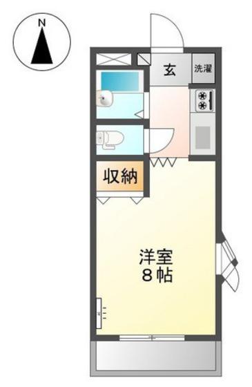 メゾンひまわり(1K/2階)の間取り写真