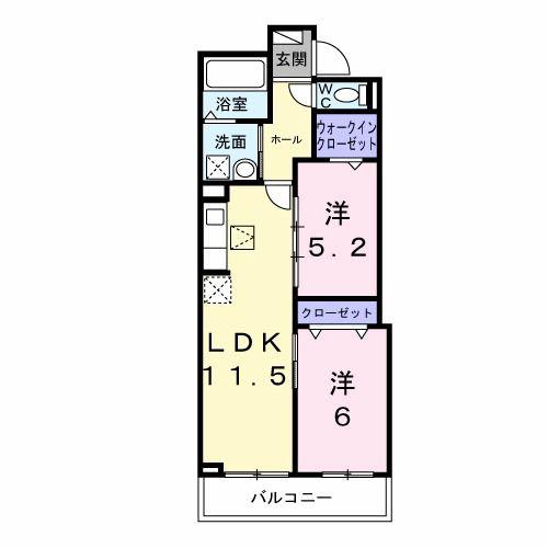 巽西3丁目(2LDK/1階)の間取り写真