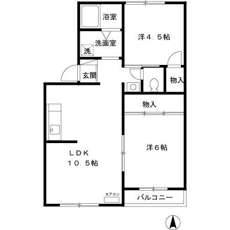 トリヴァンベール(2LDK/3階)の間取り写真